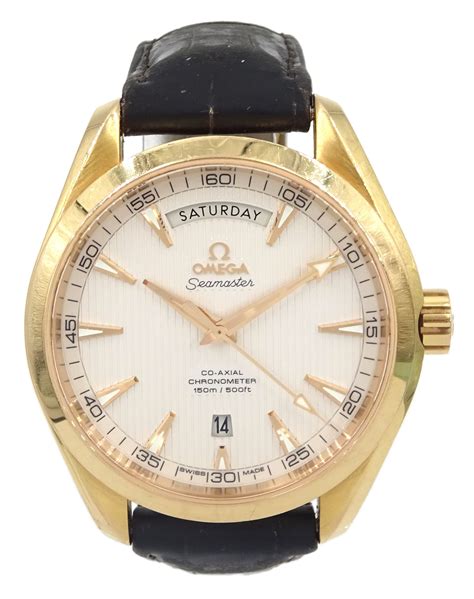 omega seamaster 18ct gold aqua terra mens watch|omega seamaster aqua terra chronometer.